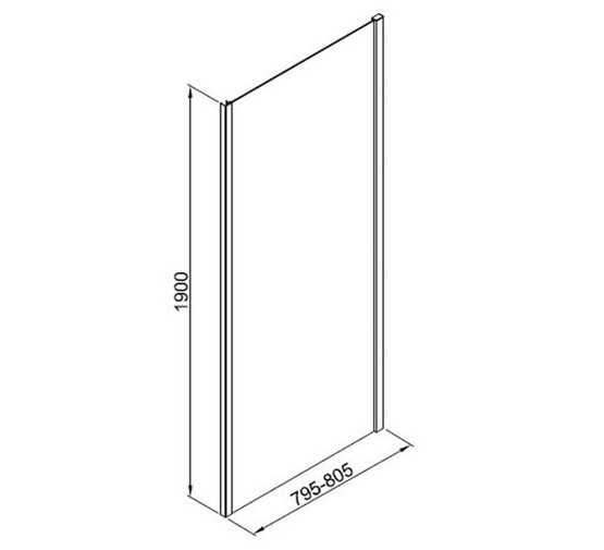 Боковая стенка GOOD DOOR Lite SP-80-C-B черный, прозрачное стекло