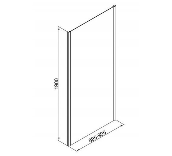 Боковая стенка GOOD DOOR Lite SP-90-C-B черный, прозрачное стекло