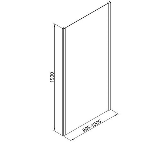 Боковая стенка GOOD DOOR Lite SP-100-C-B черный, прозрачное стекло