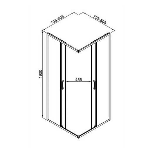 Душевой угол GOOD DOOR Lite CR-80-C-CH 800х800 хром,прозр. стекло 