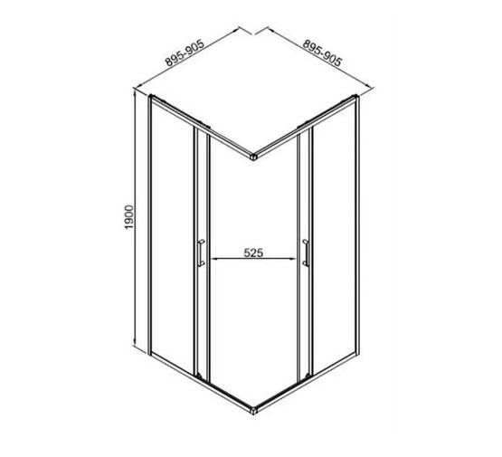Душевой угол GOOD DOOR Lite CR-90-C-B 900х900 черный,прозр. стекло 