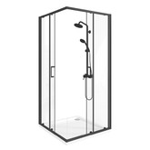 Душевой угол GOOD DOOR Lite CR-90-C-B 900х900 черный,прозр. стекло 