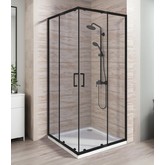 Душевой угол GOOD DOOR Lite CR-90-C-B 900х900 черный,прозр. стекло 