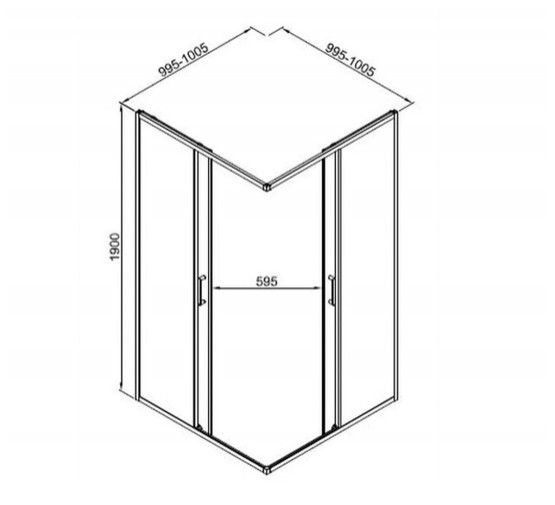Душевой угол GOOD DOOR Lite CR-100-C-B 1000х1000 черный,прозр. стекло 