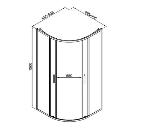 Душевой угол GOOD DOOR Lite R-90-C-CH 900х900 хром,прозр. стекло 