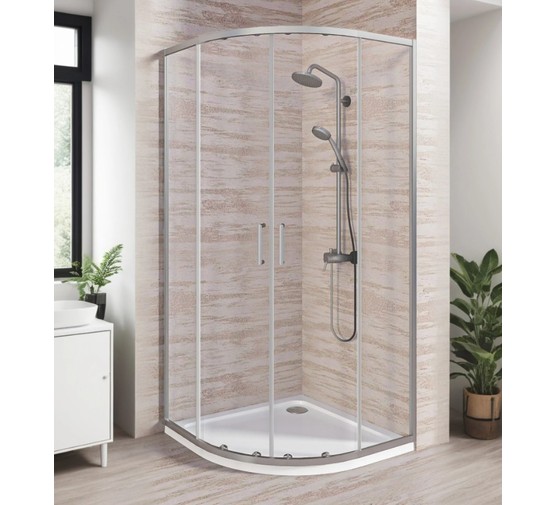 Душевой угол GOOD DOOR Lite R-100-C-CH 1000х1000 хром,прозр. стекло 