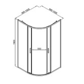 Душевой угол GOOD DOOR Lite R-100-C-CH 1000х1000 хром,прозр. стекло 