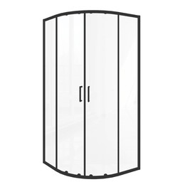 Душевой угол GOOD DOOR Lite R-80-C-B 800х800 черный,прозр. стекло 