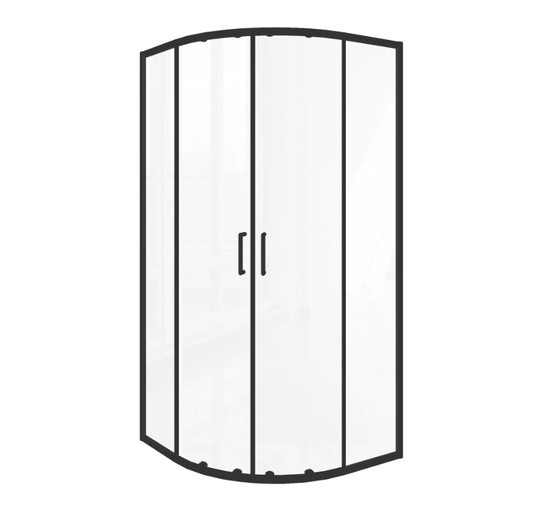 Душевой угол GOOD DOOR Lite R-100-C-B 1000х1000 черный,прозр. стекло 