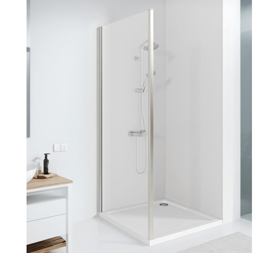 Боковая стенка GOOD DOOR Cube SP-80-C-CH хром, прозрачное стекло