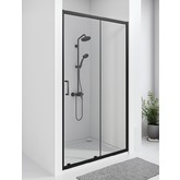 Душевая дверь GOOD DOOR Cube WTW-130-C-B 130 см черный, стекло прозрачное