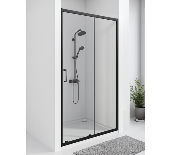 Душевая дверь GOOD DOOR Cube WTW-140-C-B 140 см черный, стекло прозрачное