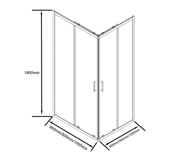 Душевой угол GOOD DOOR Cube CR-80-C-CH 800х800 хром,прозр. стекло 