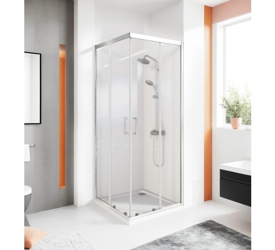 Душевой угол GOOD DOOR Cube CR-90-C-CH 900х900 хром,прозр. стекло 