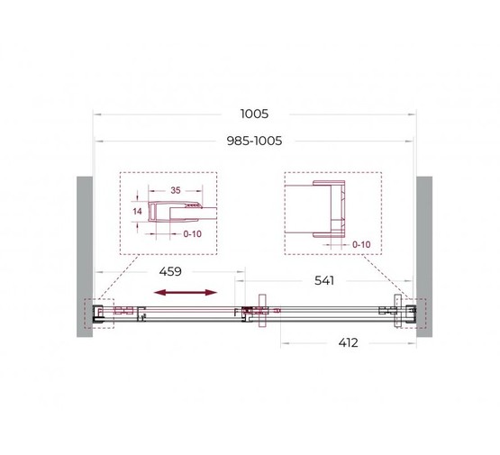 Душевая дверь BelBagno SOFT CLOSE-1 100 см оружейная сталь, прозр.стекло 