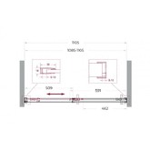 Душевая дверь BelBagno SOFT CLOSE-1 110 см хром, прозр.стекло 
