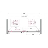 Душевая дверь BelBagno SOFT CLOSE-2 110 см оружейная сталь, прозр.стекло 
