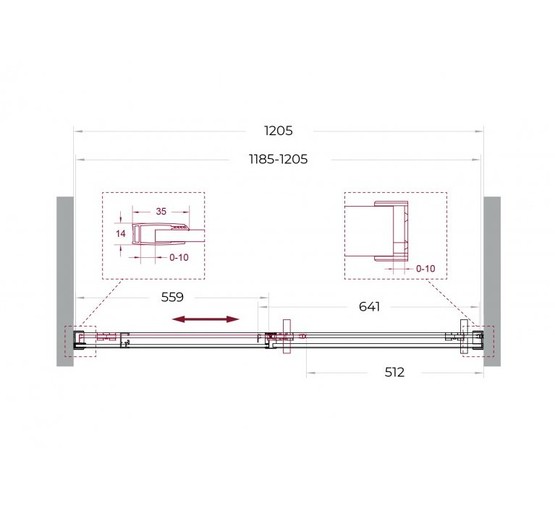 Душевая дверь BelBagno SOFT CLOSE-1 120 см хром, прозр.стекло 