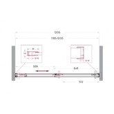 Душевая дверь BelBagno SOFT CLOSE-1 120 см хром, прозр.стекло 