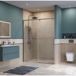 Душевая дверь BelBagno SOFT CLOSE-1 120 см оружейная сталь, прозр.стекло 