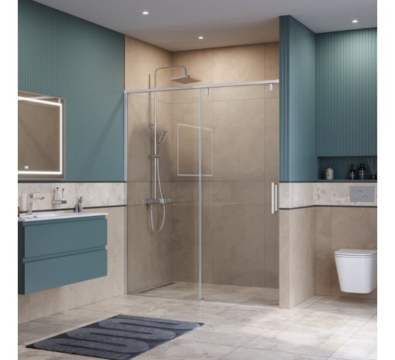 Душевая дверь BelBagno SOFT CLOSE-1 130 см хром, прозр.стекло 