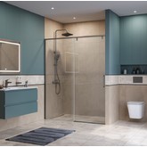 Душевая дверь BelBagno SOFT CLOSE-1 140 см оружейная сталь, прозр.стекло 