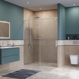 Душевая дверь BelBagno SOFT CLOSE-1 160 см хром, прозр.стекло 