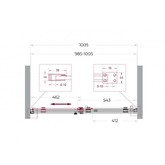 Душевая дверь BelBagno SOFT CLOSE-2 100 см хром, прозр.стекло 