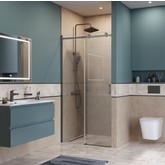 Душевая дверь BelBagno SOFT CLOSE-2 100 см оружейная сталь, прозр.стекло 