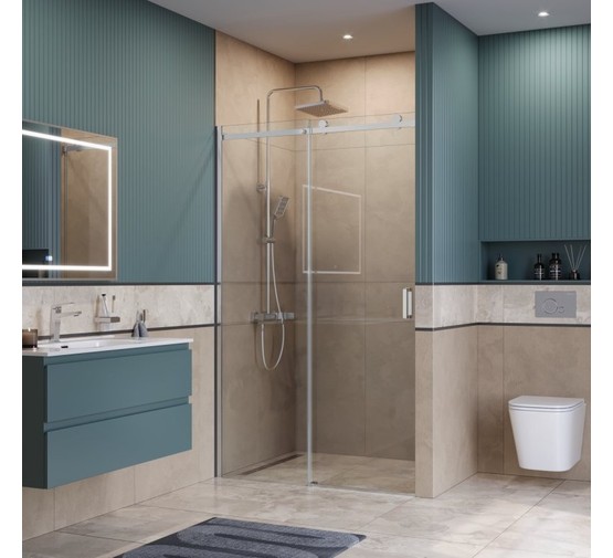 Душевая дверь BelBagno SOFT CLOSE-2 110 см хром, прозр.стекло 