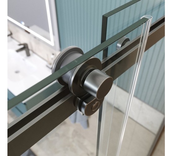 Душевая дверь BelBagno SOFT CLOSE-2 120 см оружейная сталь, прозр.стекло 