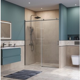 Душевая дверь BelBagno SOFT CLOSE-2 120 см оружейная сталь, прозр.стекло 