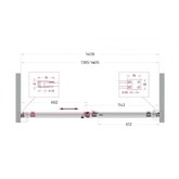 Душевая дверь BelBagno SOFT CLOSE-2 140 см оружейная сталь, прозр.стекло 