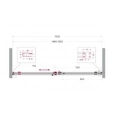 Душевая дверь BelBagno SOFT CLOSE-2 150 см оружейная сталь, прозр.стекло 