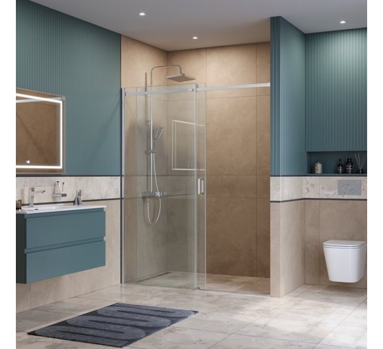 Душевая дверь BelBagno SOFT CLOSE-2 180 см хром, прозр.стекло 