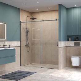 Душевая дверь BelBagno SOFT CLOSE-2 180 см оружейная сталь, прозр.стекло 