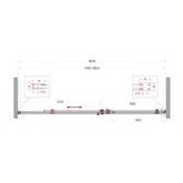 Душевая дверь BelBagno SOFT CLOSE-2 180 см оружейная сталь, прозр.стекло 