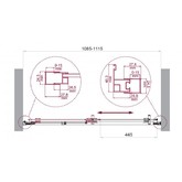 Душевая дверь BelBagno Luce 110 см золото, прозр.стекло 