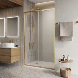 Душевая дверь BelBagno Luce 120 см золото, прозр.стекло 