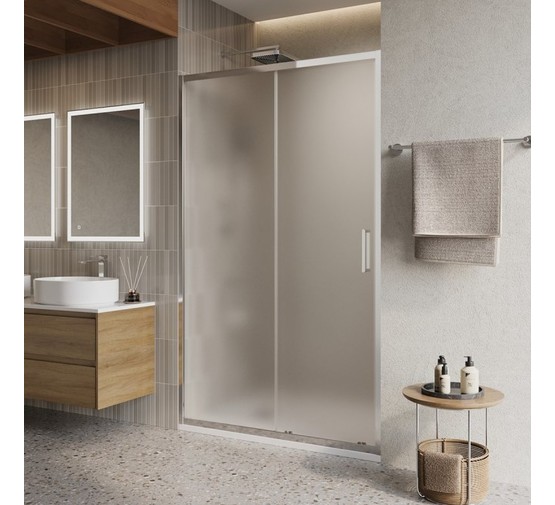 Душевая дверь BelBagno Luce 120 см хром, текстурное стекло 