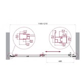Душевая дверь BelBagno Luce 120 см хром, текстурное стекло 