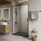 Душевая дверь BelBagno Luce 120 см черный, прозр.стекло 