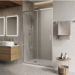 Душевая дверь BelBagno Luce 130 см хром, прозр.стекло 