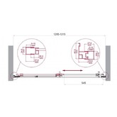 Душевая дверь BelBagno Luce 130 см хром, прозр.стекло 