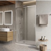 Душевая дверь BelBagno Luce 140 см хром, прозр.стекло 