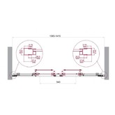 Душевая дверь BelBagno Luce 140 см хром, прозр.стекло 