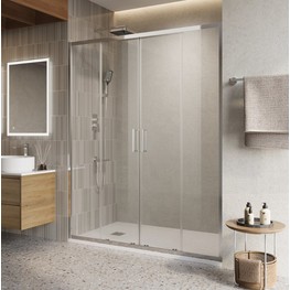 Душевая дверь BelBagno Luce 150 см хром, прозр.стекло 