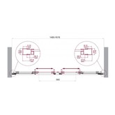 Душевая дверь BelBagno Luce 150 см хром, прозр.стекло