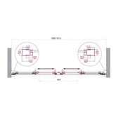 Душевая дверь BelBagno Luce 160 см хром, прозр.стекло 