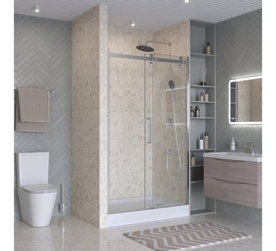 Душевая дверь BelBagno Marino 2 110 см хром, прозр.стекло 